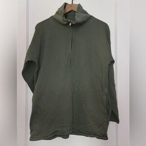 J. Crew Men's Green 3/4 Zip Up Sweater